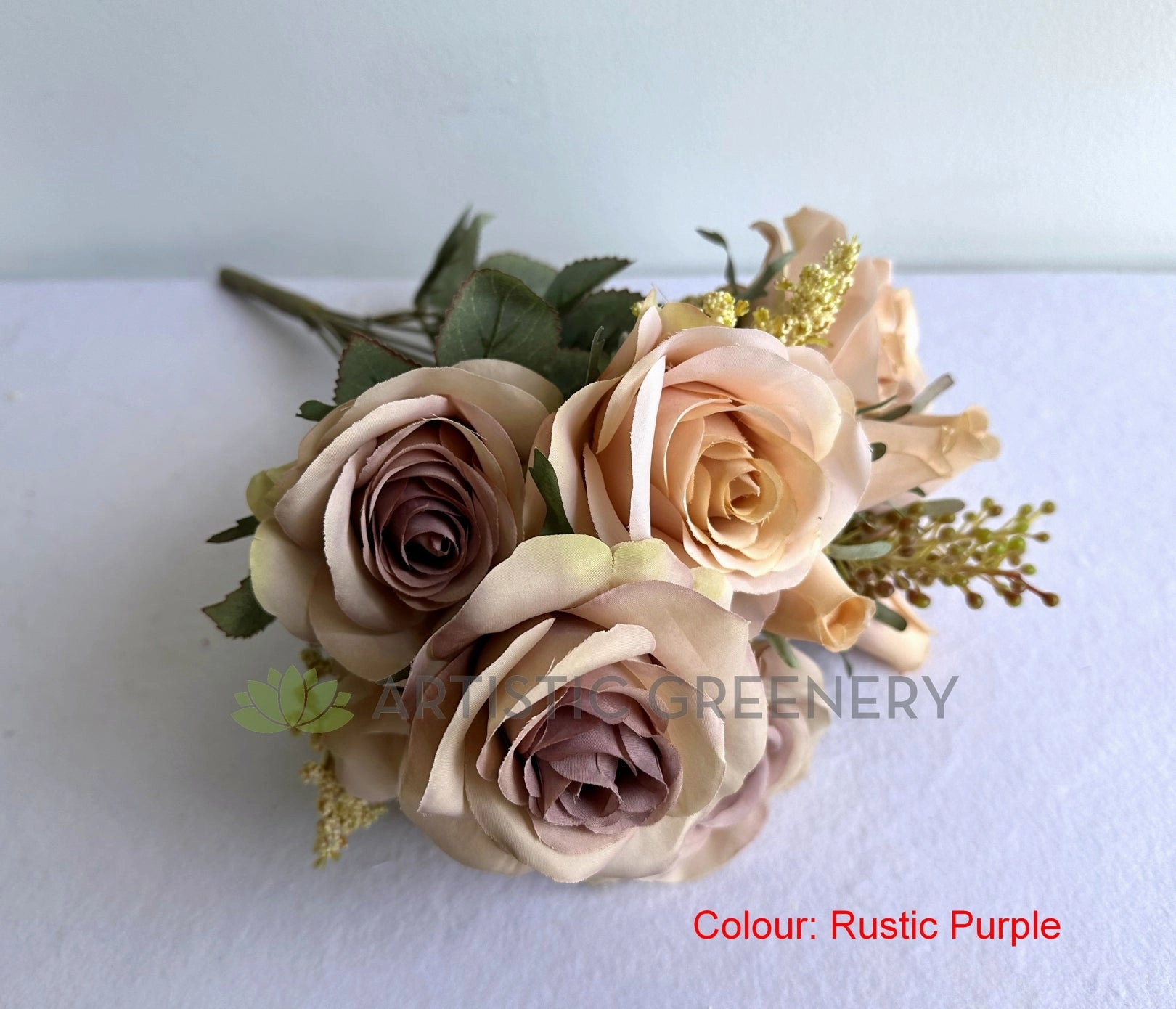 SP0447 European Rose Bunch 49cm (avail in 4 colours)