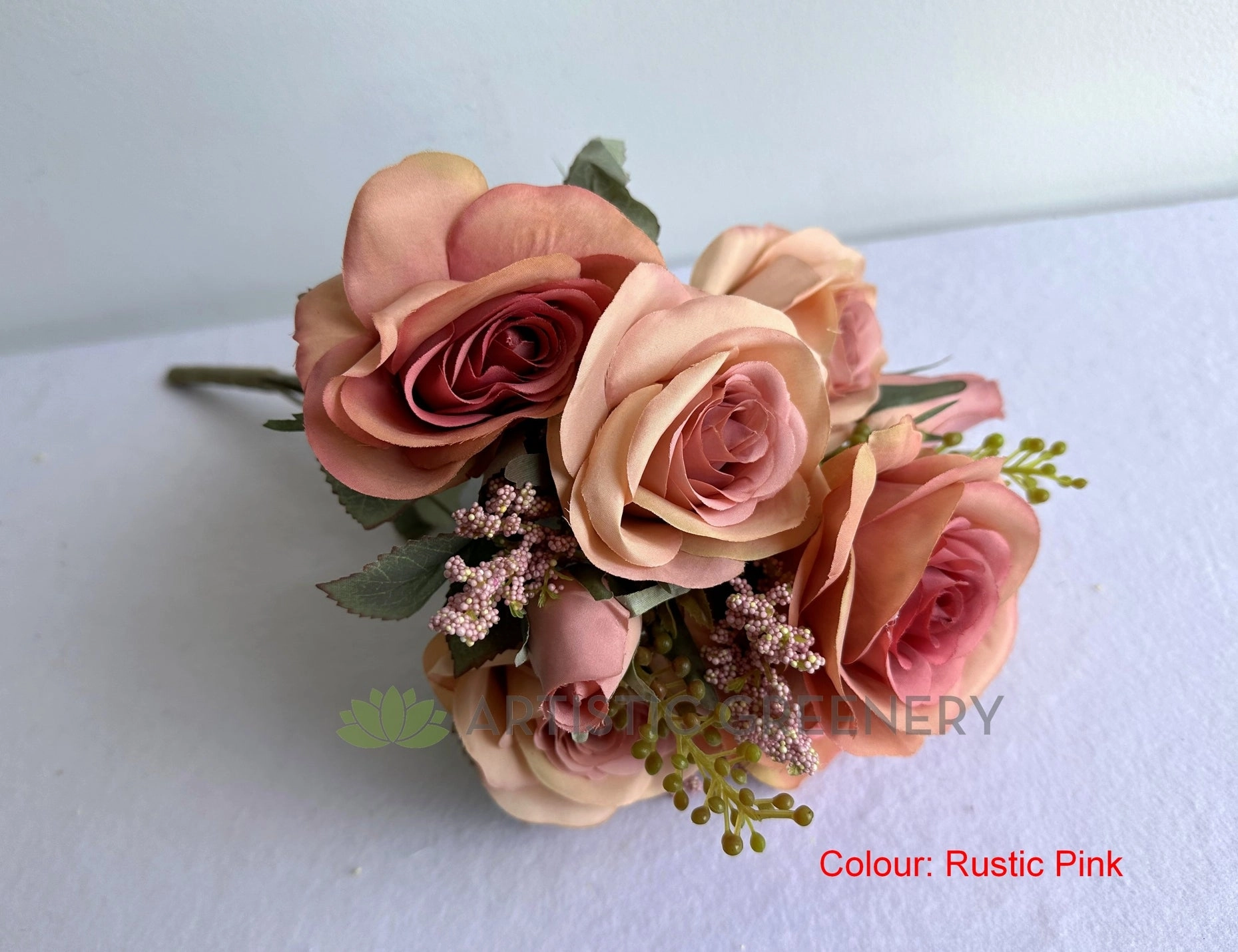 SP0447 European Rose Bunch 49cm (avail in 4 colours)