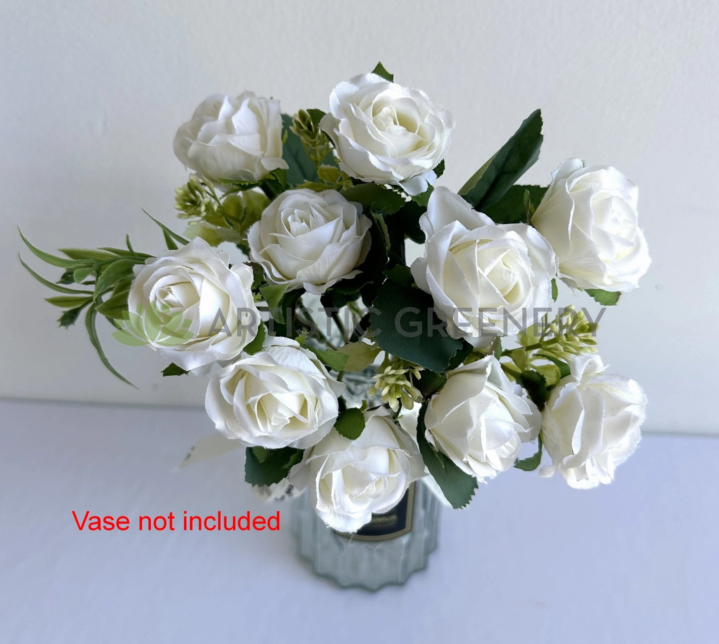 SP0450-S92 Small Rose Bunch 29cm White