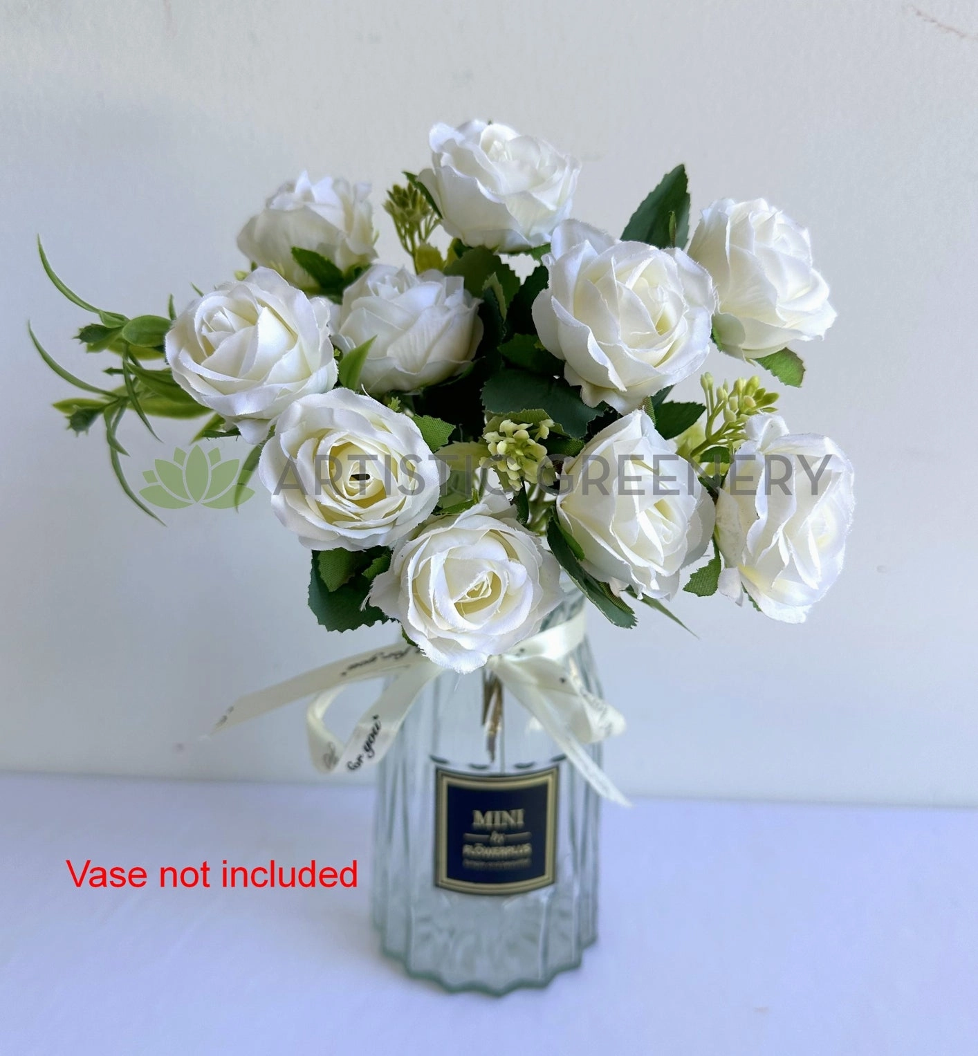SP0450-S92 Small Rose Bunch 29cm White