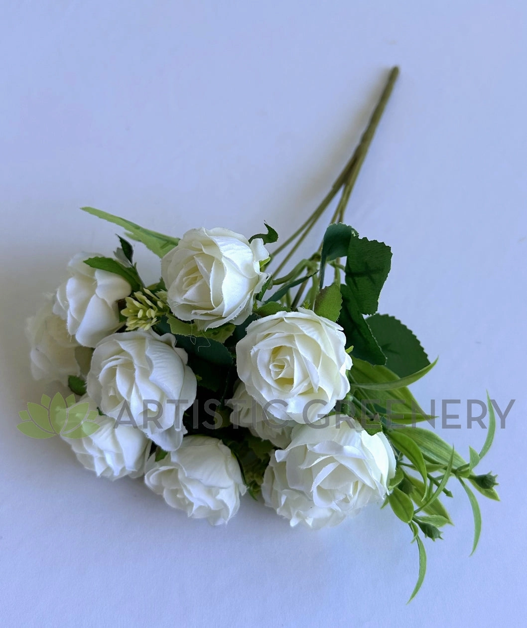 SP0450-S92 Small Rose Bunch 29cm White