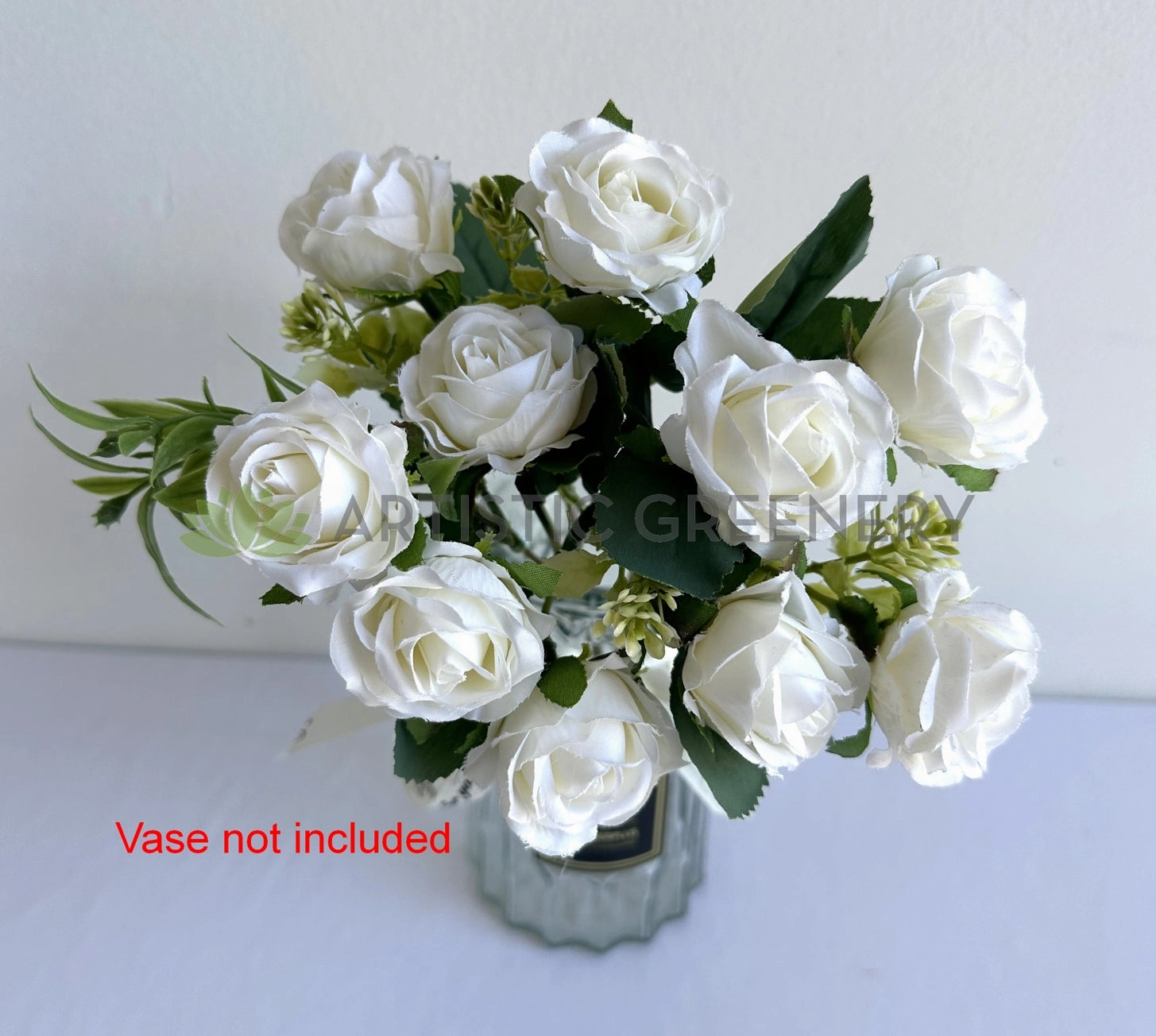 SP0450-S92 Small Rose Bunch 29cm White
