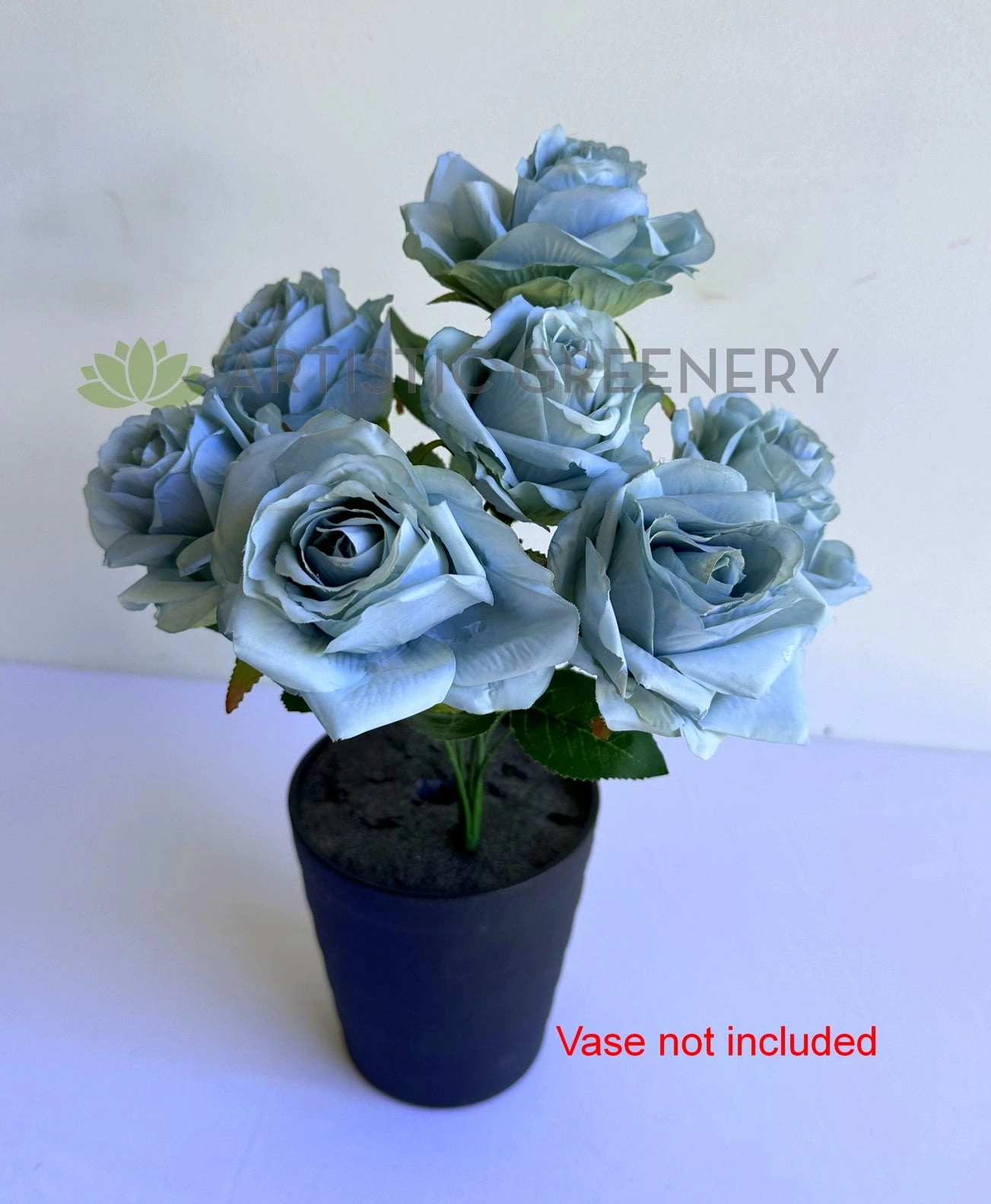 SP0453 Rustic Blue Rose Bunch 32cm