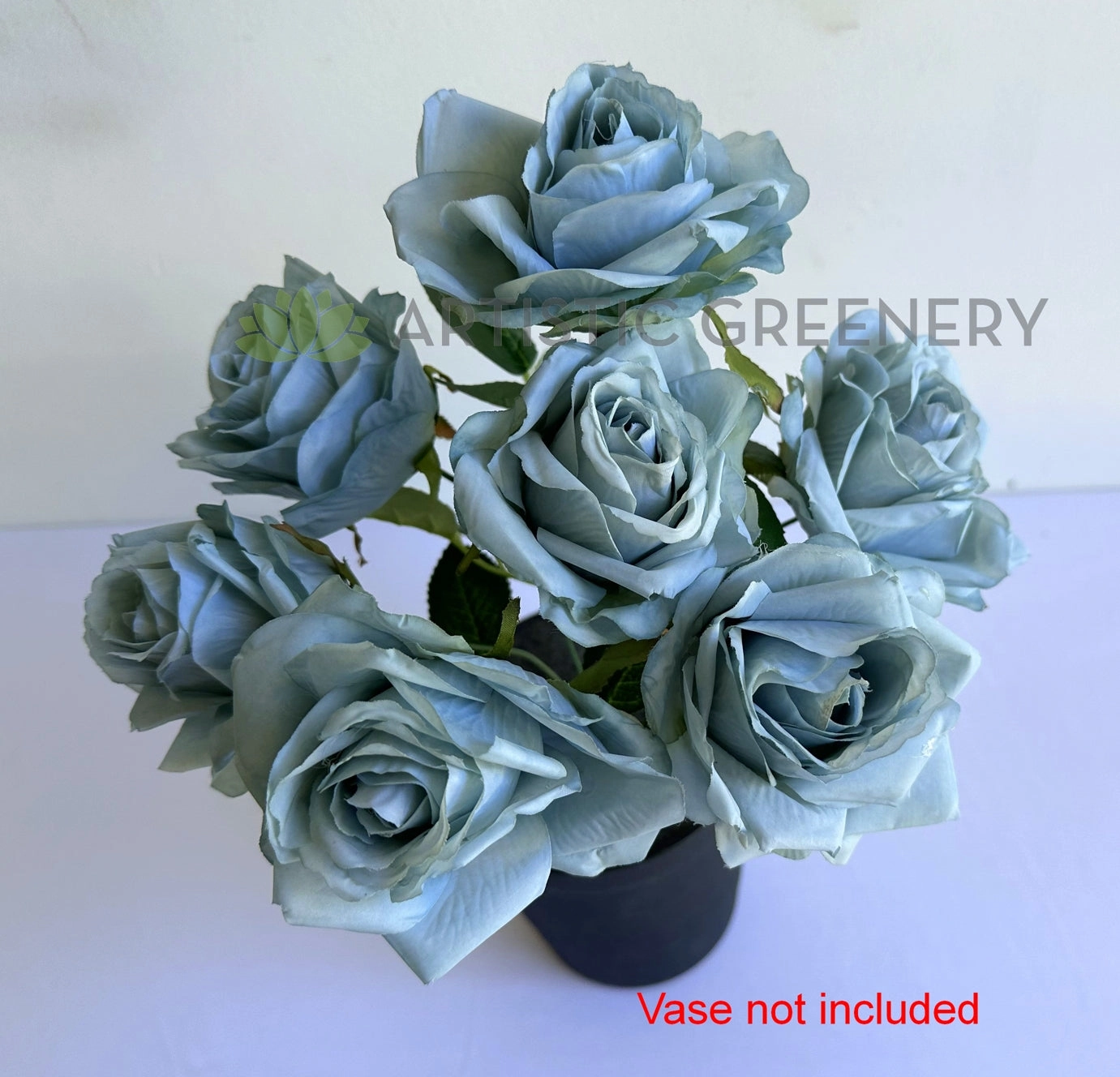 SP0453 Rustic Blue Rose Bunch 32cm