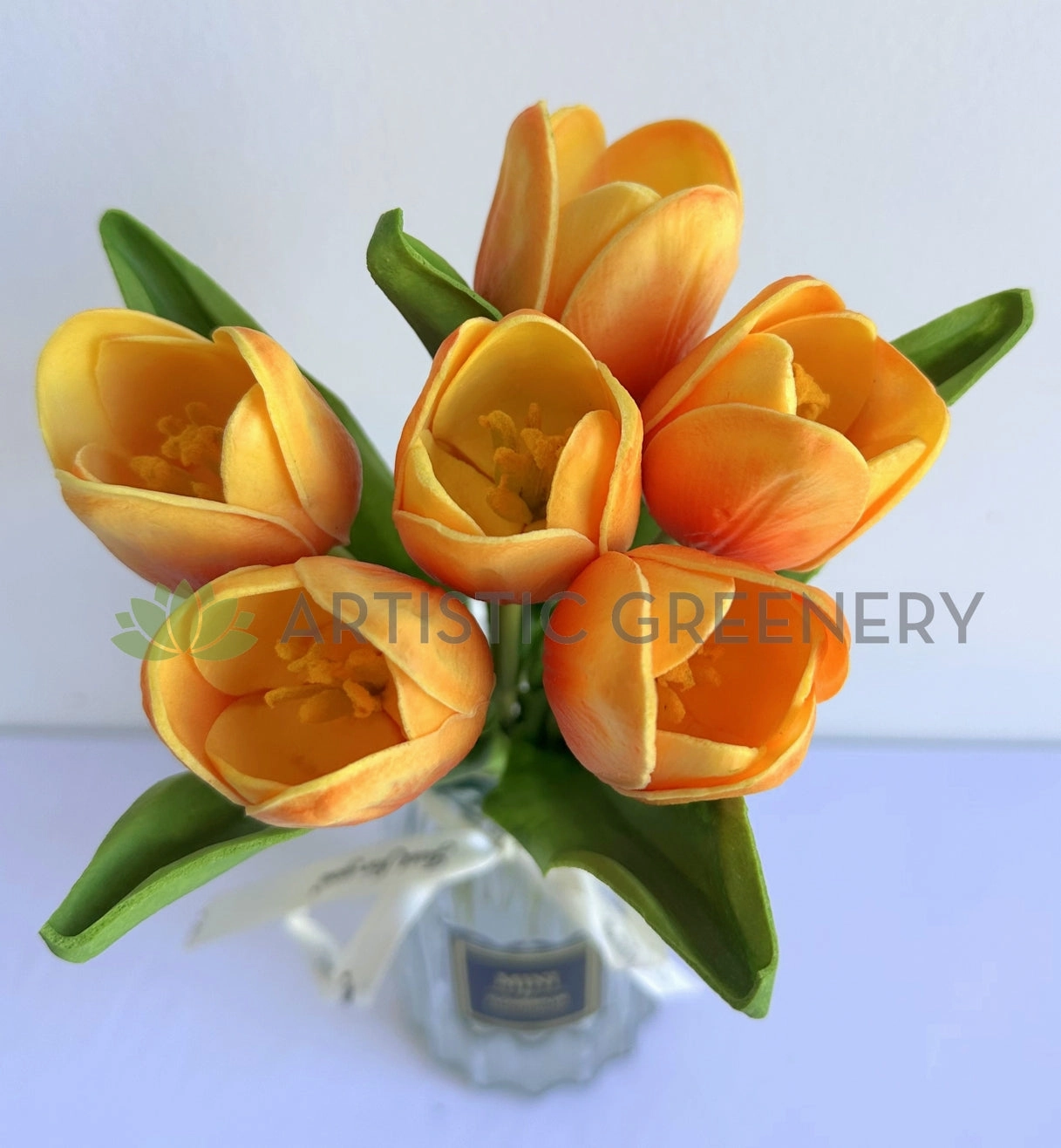 SP0471 Real Touch Tulip Bunch 30cm Orange