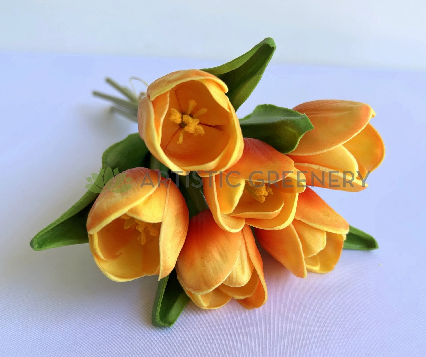 SP0471 Real Touch Tulip Bunch 30cm Orange