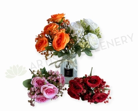 SP0473 Garden Rose Bunch 32cm 4 Colours indoor houseplants  