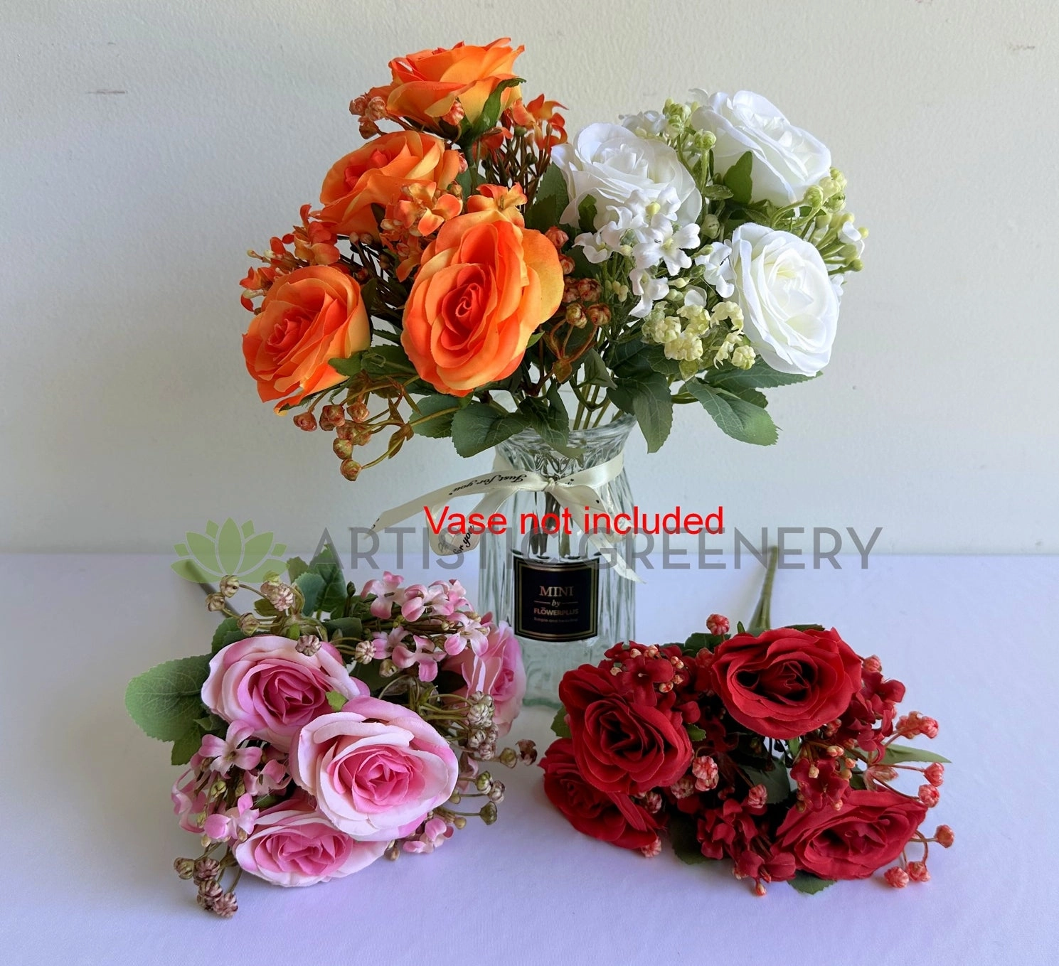 SP0473 Garden Rose Bunch 32cm 4 Colours