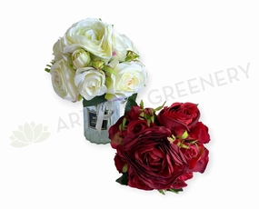 SP0475 Rose Posy 24cm Red / Off White indoor houseplants  