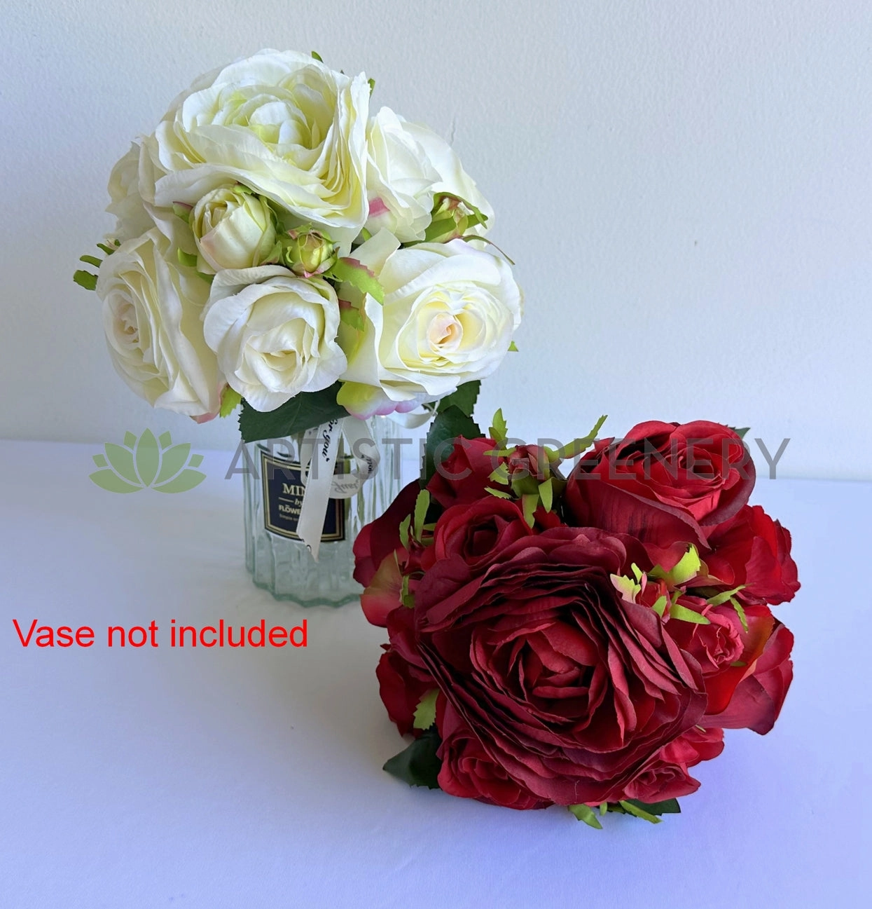 SP0475 Rose Posy 24cm Red / Off White