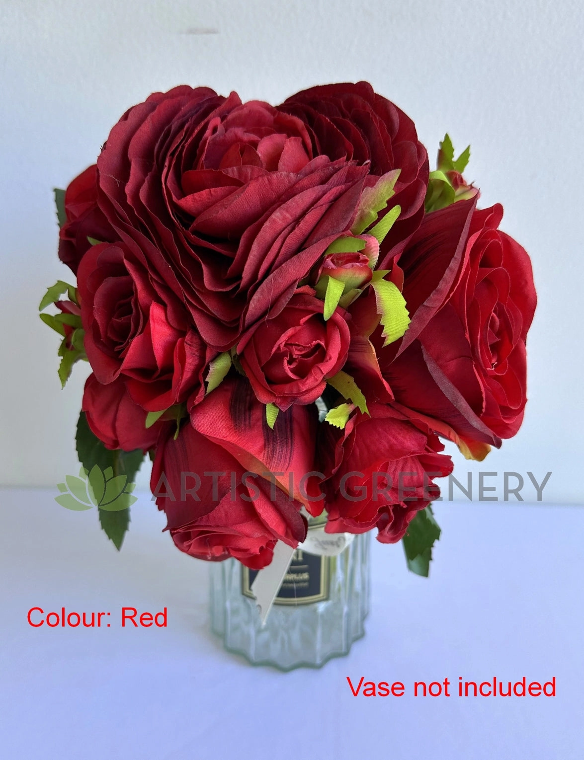 SP0475 Rose Posy 24cm Red / Off White