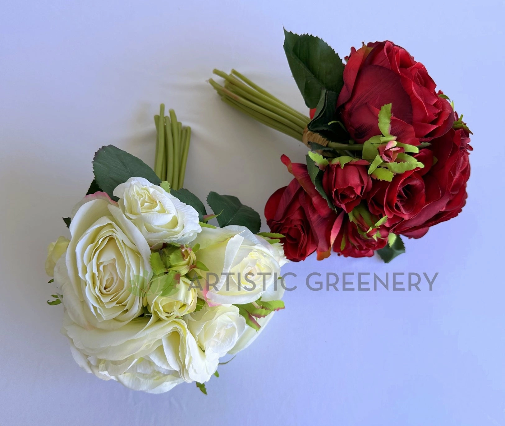 SP0475 Rose Posy 24cm Red / Off White
