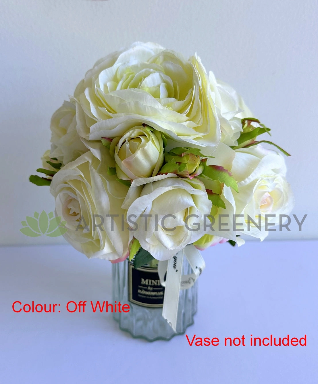 SP0475 Rose Posy 24cm Red / Off White