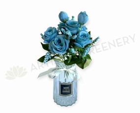 SP0479 Rose Bunch 30cm Rustic Blue indoor houseplants  