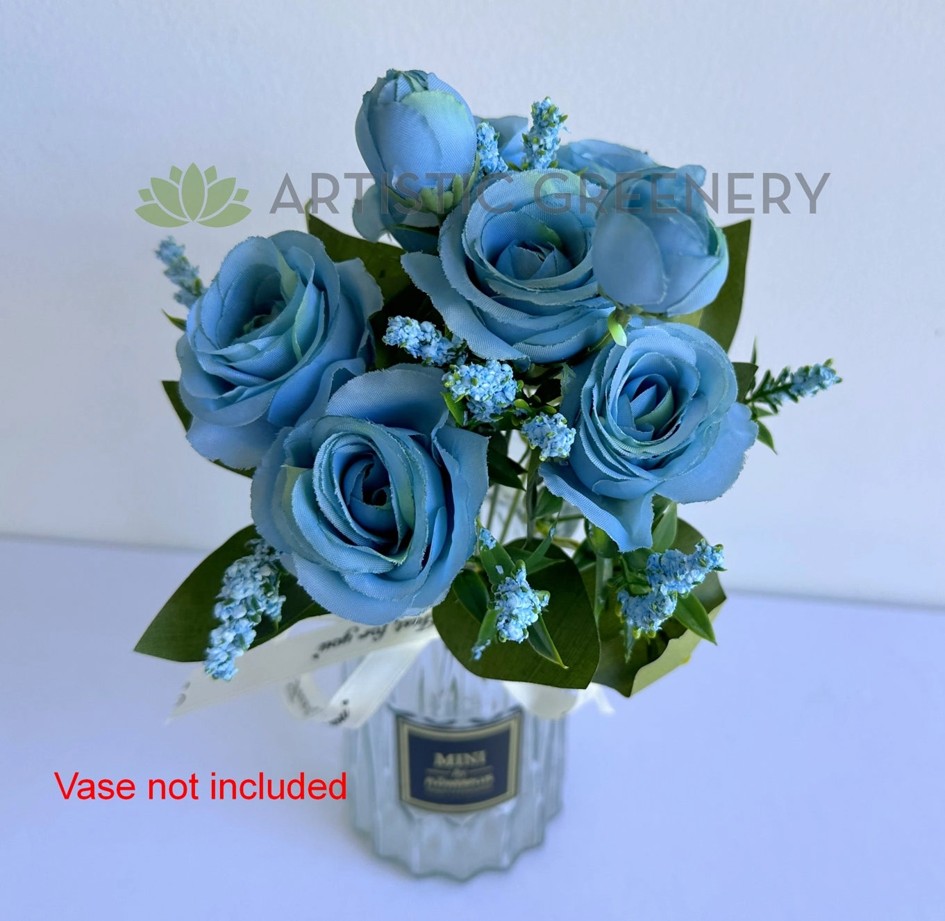 SP0479 Rose Bunch 30cm Rustic Blue