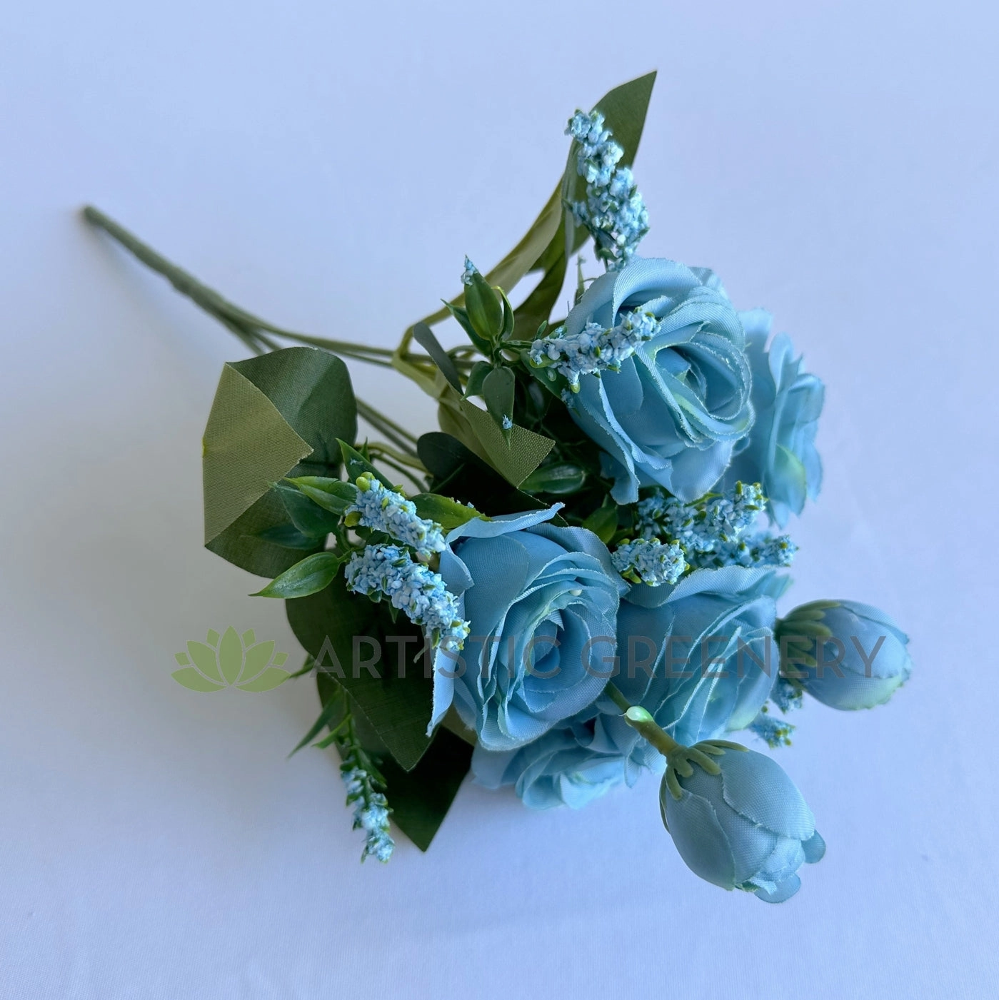 SP0479 Rose Bunch 30cm Rustic Blue