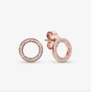 Sparkling Circle Stud Earrings