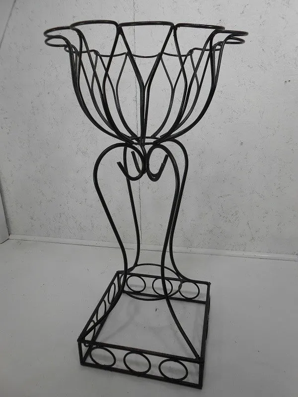 Square Base Planter with Curled Top dried flower branch  