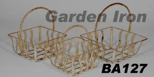 Square Basket with Strap Nested Baskets Gift Basket Set of 3 dried flower branch  