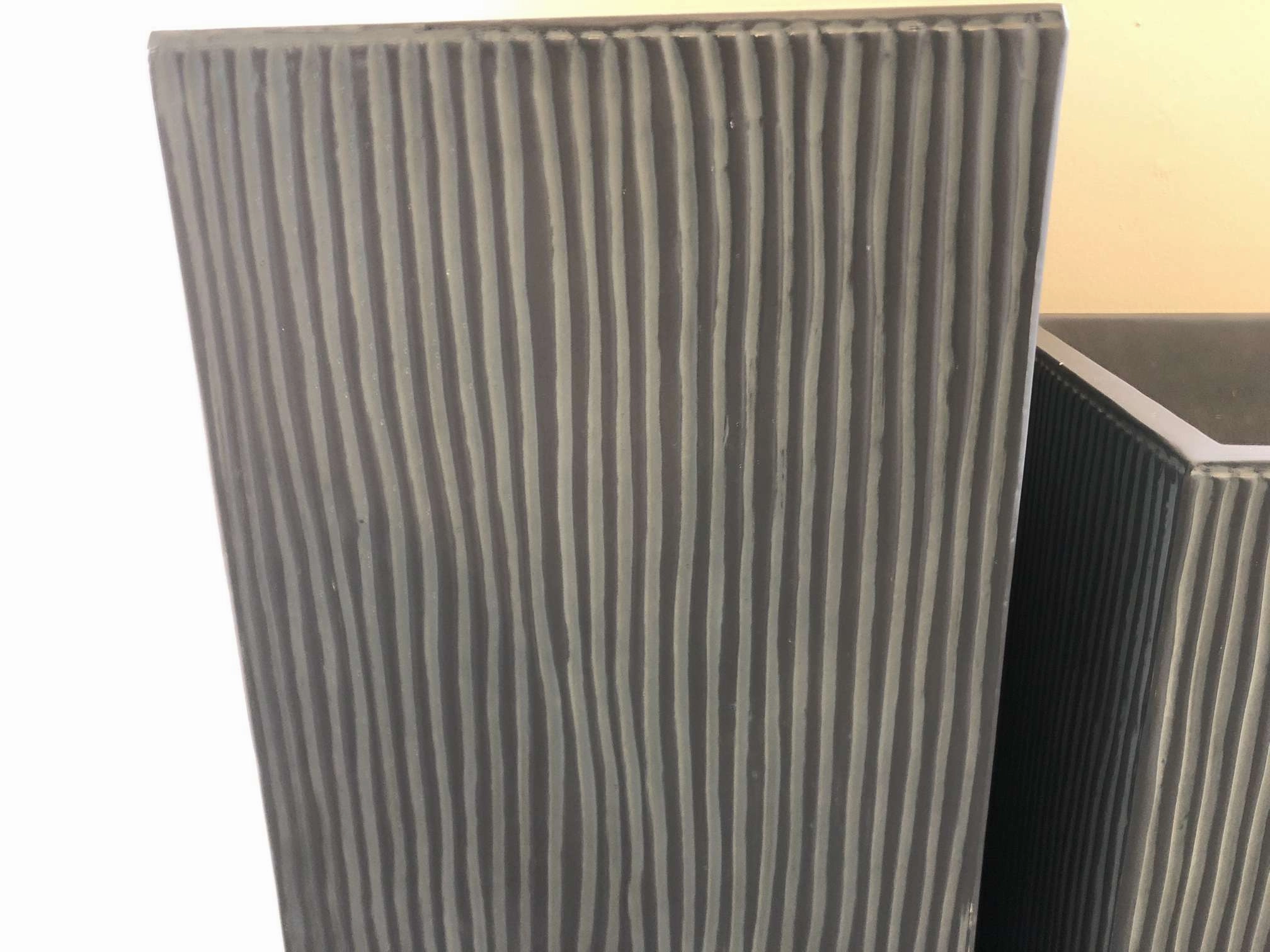 Square Fiberglass Pot - Slate Colour (Code: FGVERTLINE)