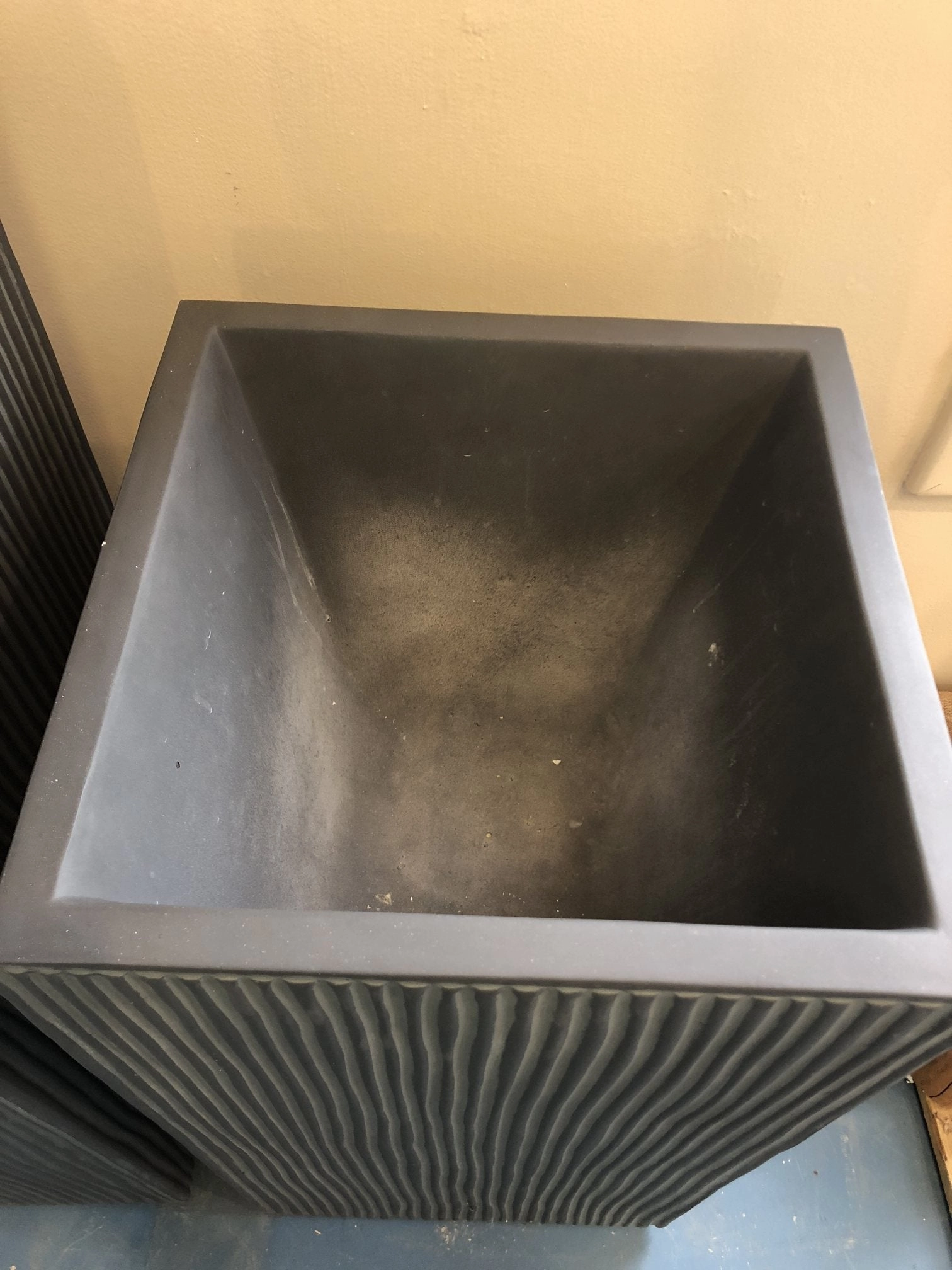 Square Fiberglass Pot - Slate Colour (Code: FGVERTLINE)