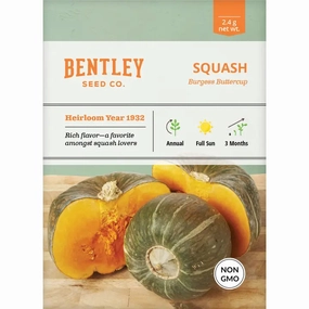 Squash-Buttercup Burgess Seed Packet floating plant shelf  