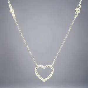 SS 0.02cttw Diamond Heart Necklace