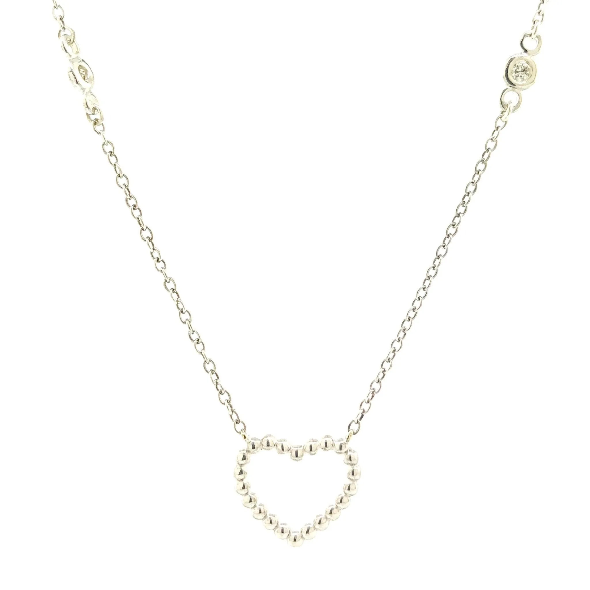 SS 0.02cttw Diamond Heart Necklace