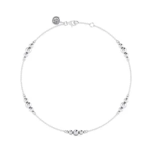 SS 10" Beaded Station Ankle Bracelet