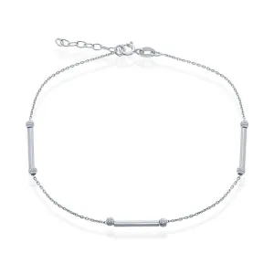 SS 10" Diamond Cut Beads with Rods Ankle Bracelet