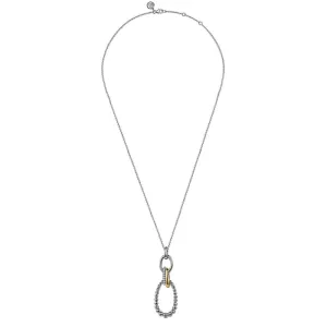 SS 14 0.26ctw White Sapphire Beaded Link Pendant