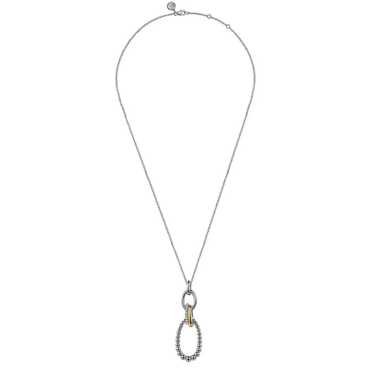 SS 14 0.26ctw White Sapphire Beaded Link Pendant