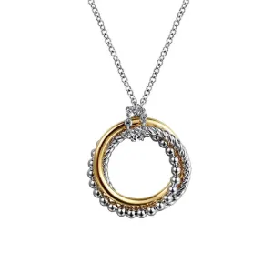SS 14 Twisted Rope Multi Circle Pendant