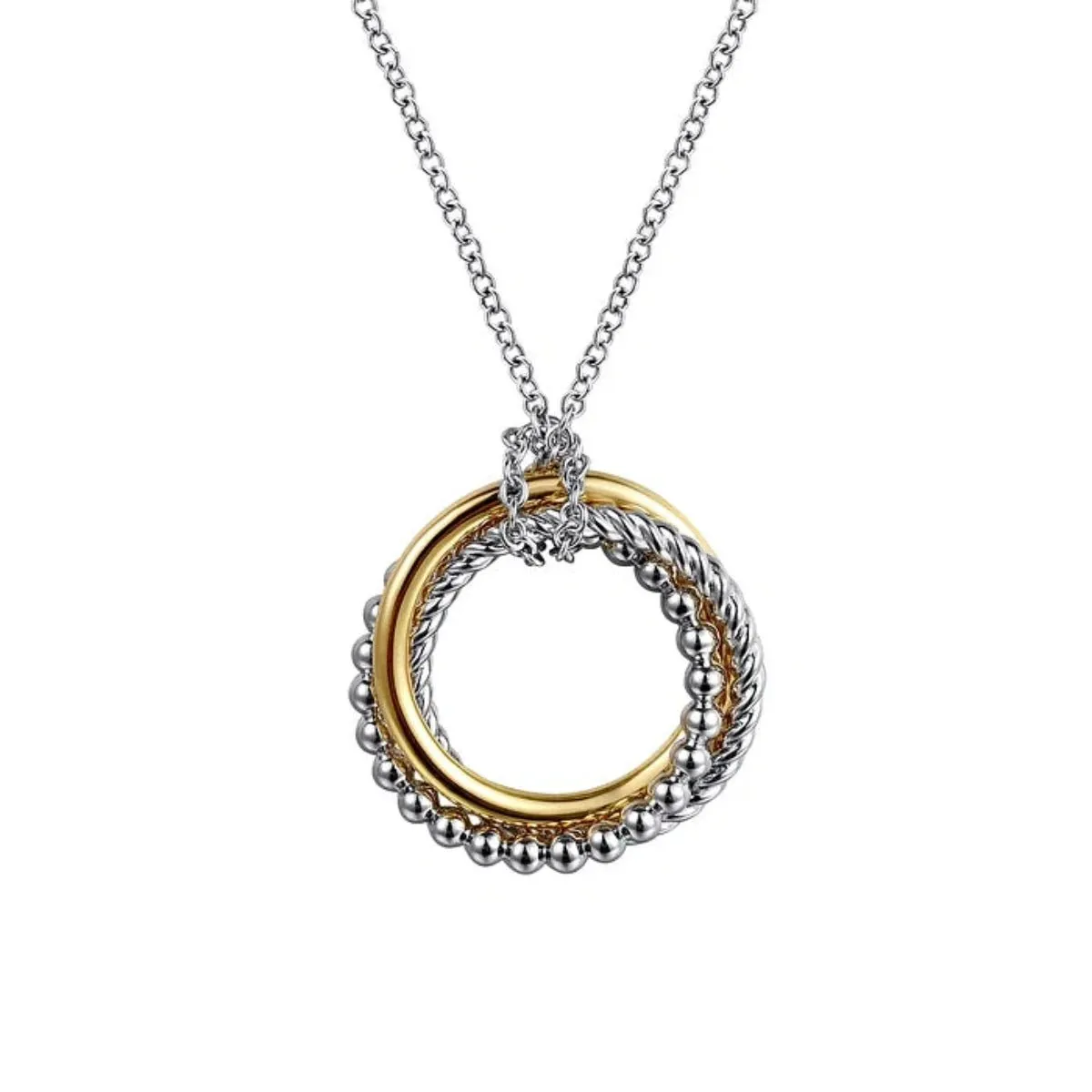 SS 14 Twisted Rope Multi Circle Pendant
