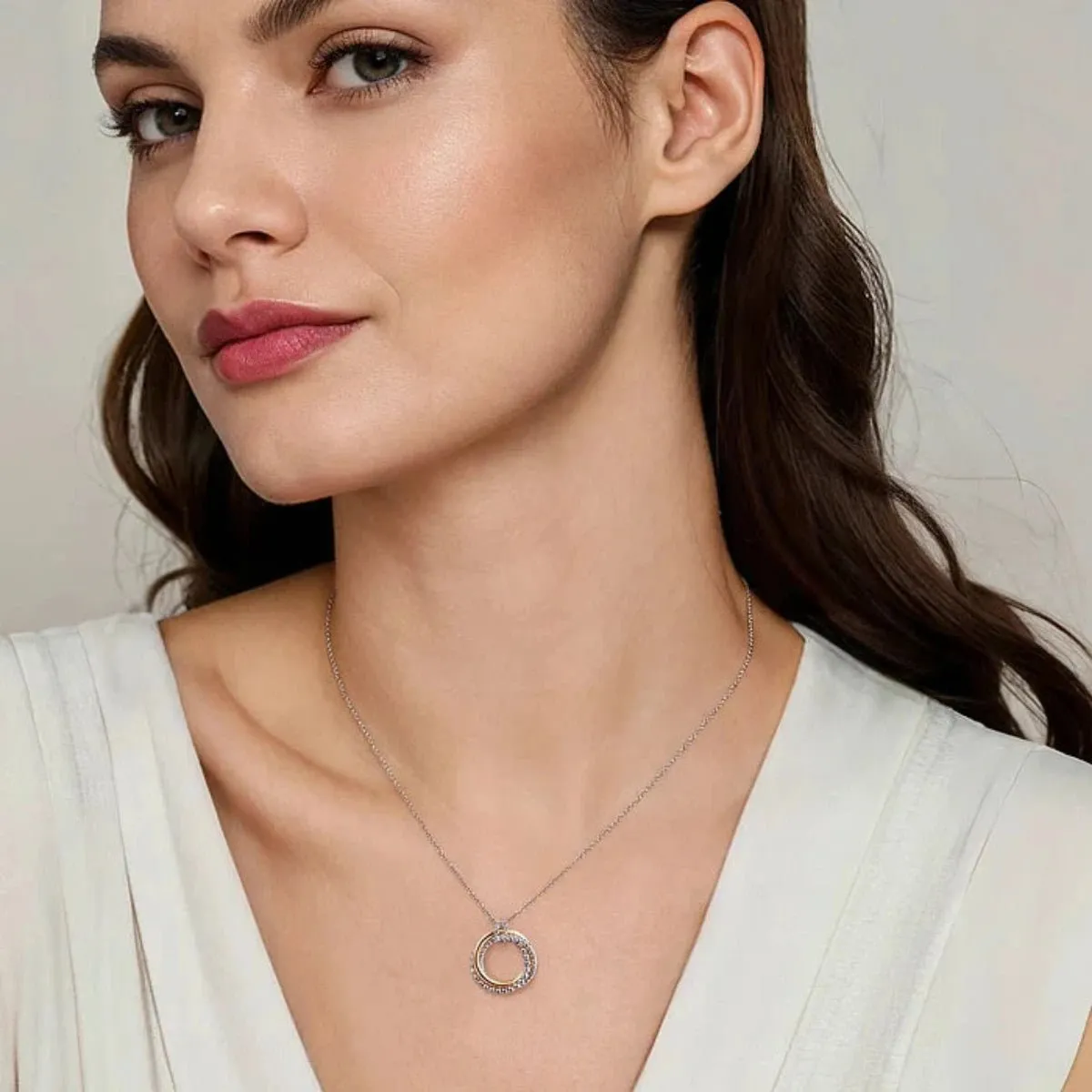 SS 14 Twisted Rope Multi Circle Pendant
