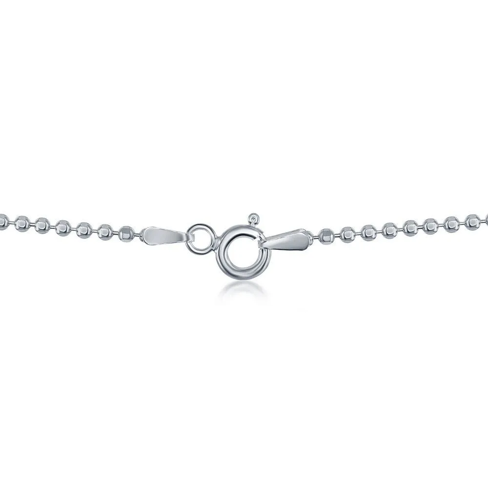 SS 1.8mm 10" Dia Cut Bead Ankle Bracelet