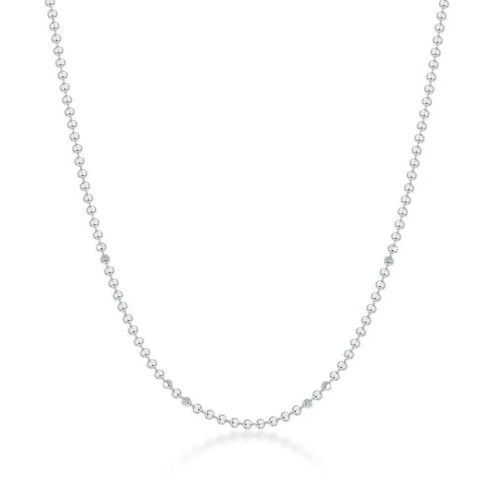 SS 1.8mm 10" Dia Cut Bead Ankle Bracelet