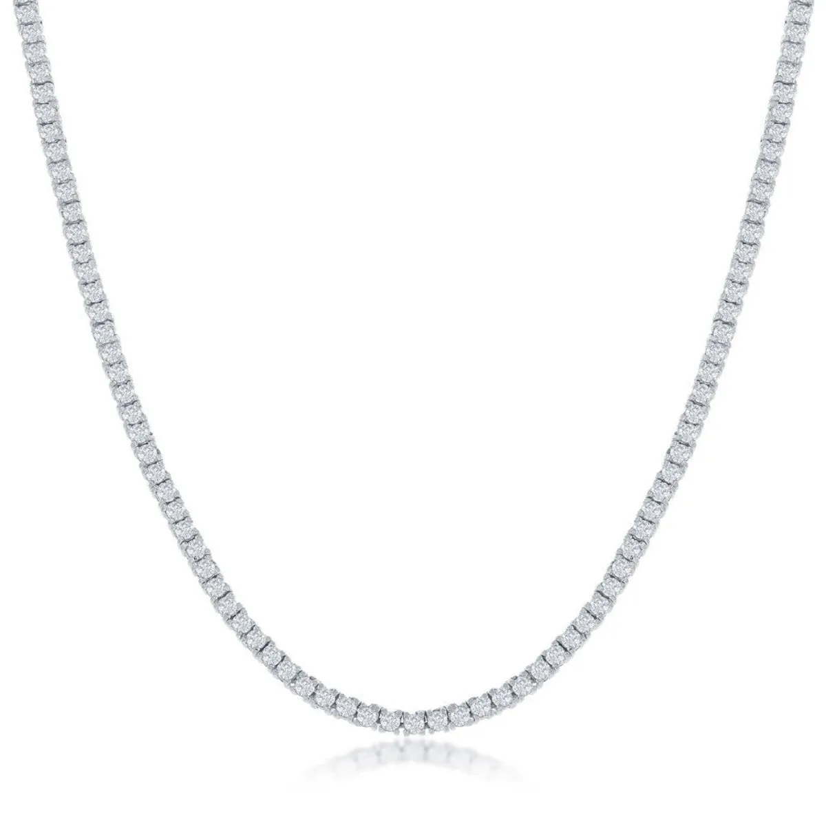 SS 18" 2MM CZ Tennis Necklace