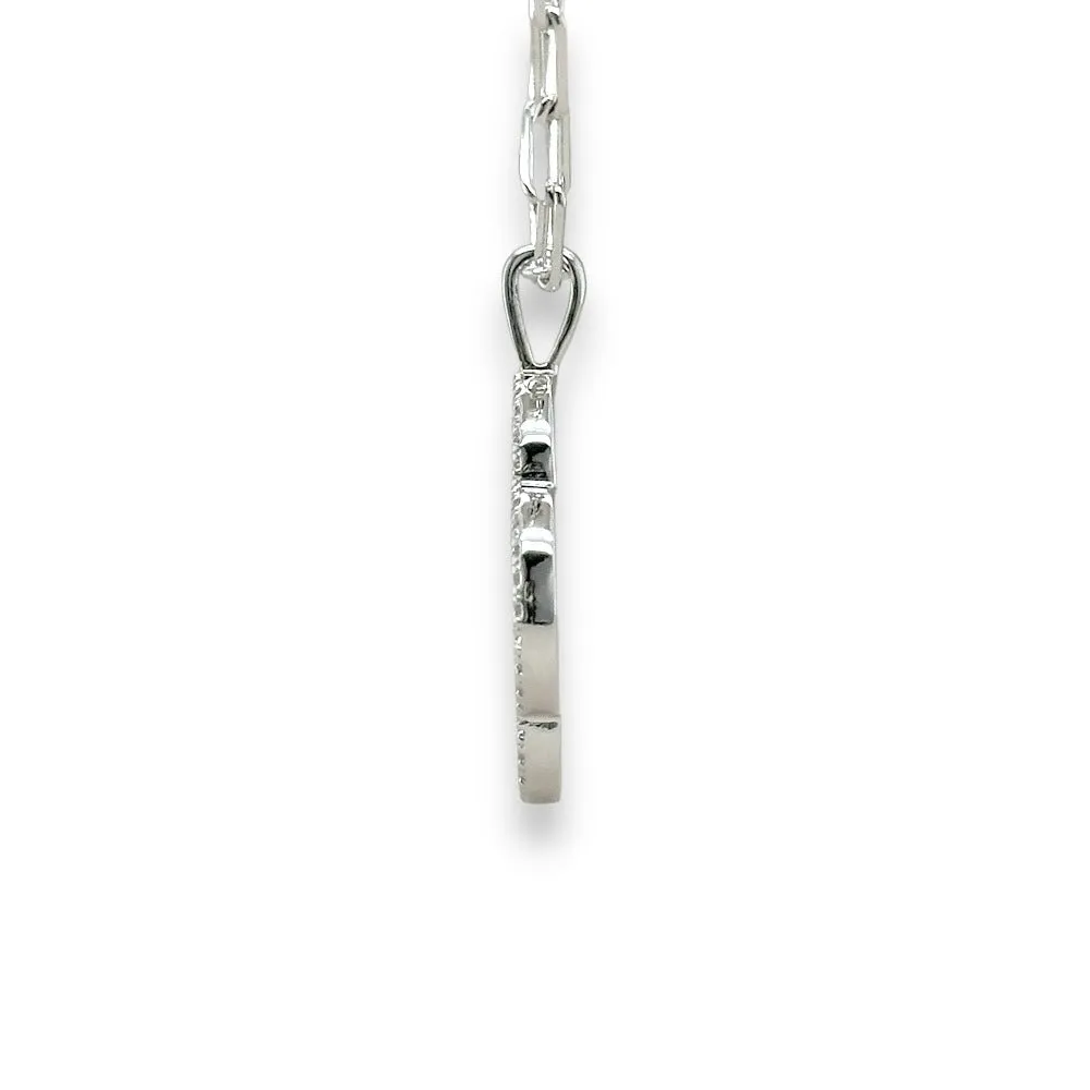 SS 19" CZ MOP Clover Necklace