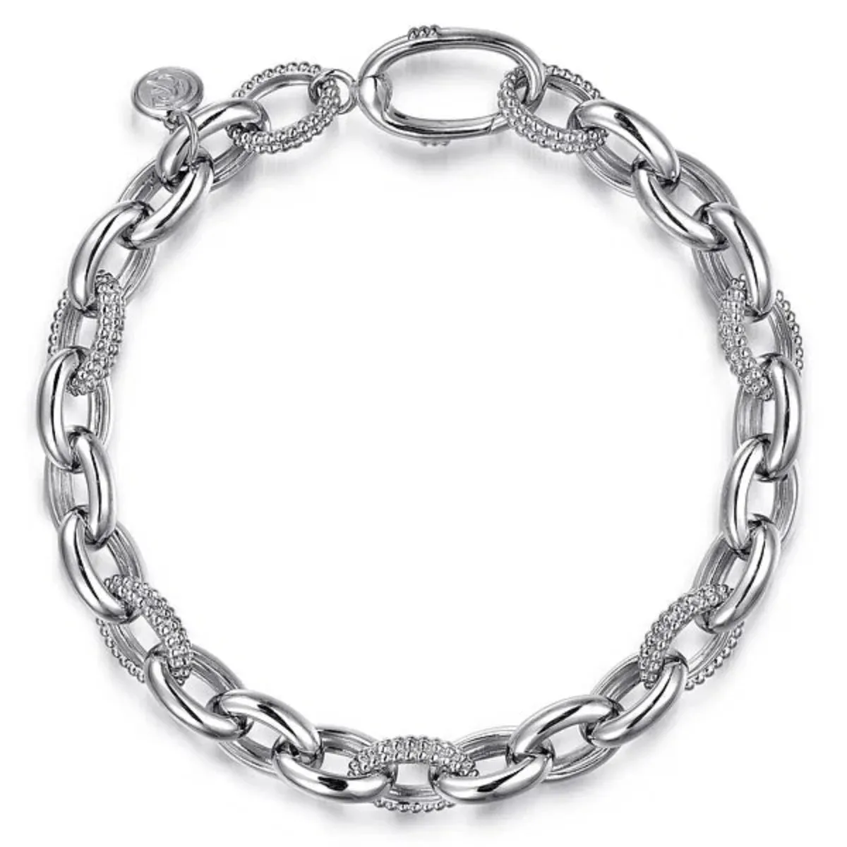 SS 7.5" Beaded Link Bracelet