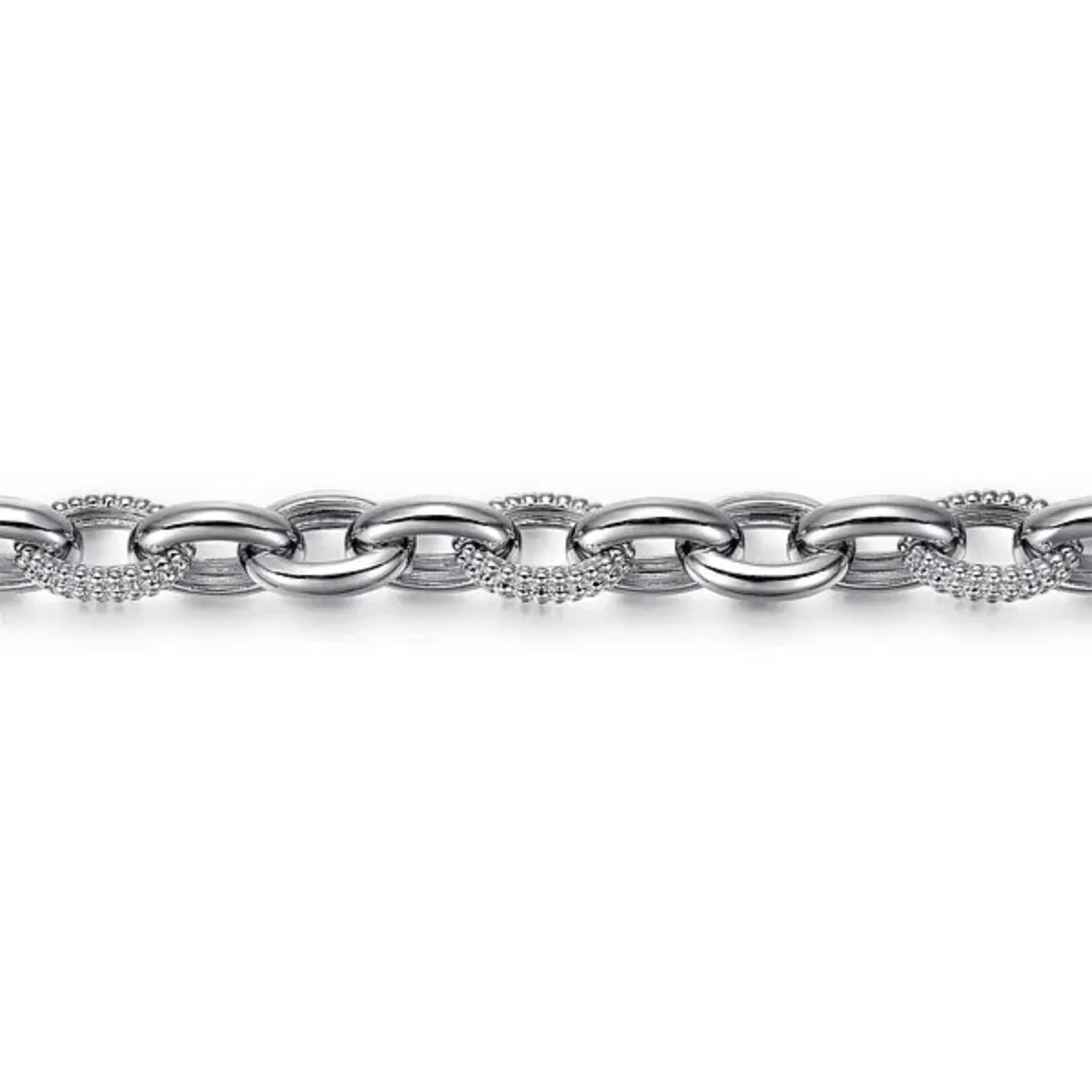 SS 7.5" Beaded Link Bracelet