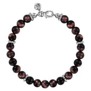 SS 8.5" 8mm Tiger's Eye Beaded Bracelet