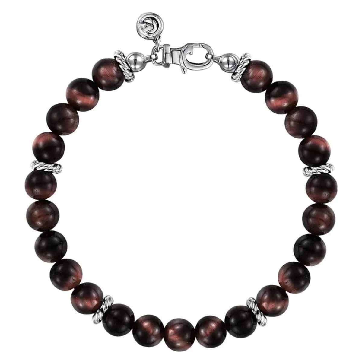 SS 8.5" 8mm Tiger's Eye Beaded Bracelet