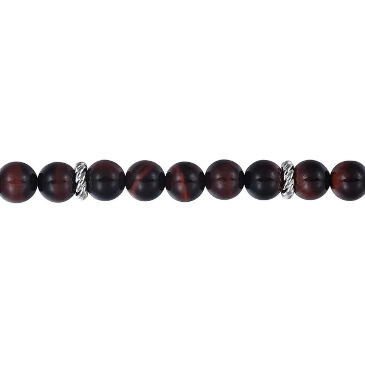 SS 8.5" 8mm Tiger's Eye Beaded Bracelet
