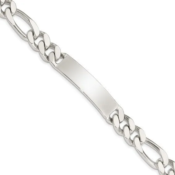 SS 9" Figaro ID Bracelet 25.0grms