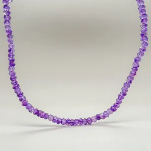 SS Amethyst Beaded 18 Necklace