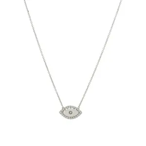 SS CZ MOP Guardian Eye Pendant