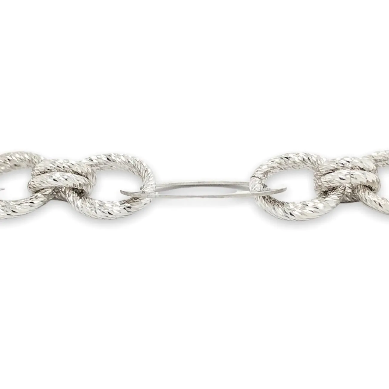SS Graduated Dia Cut Circle Link Bracelet