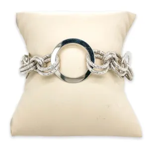 SS Graduated Dia Cut Circle Link Bracelet