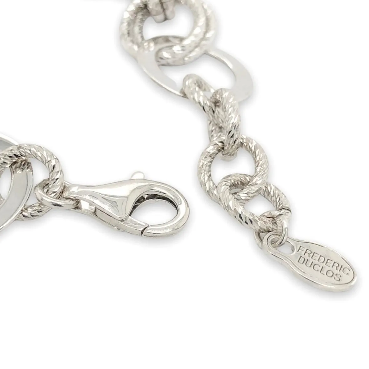 SS Graduated Dia Cut Circle Link Bracelet